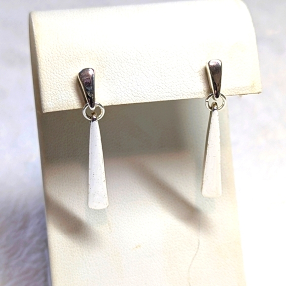 Vintage Napier Silvertone Drop Pierced Earrings - Picture 1 of 8